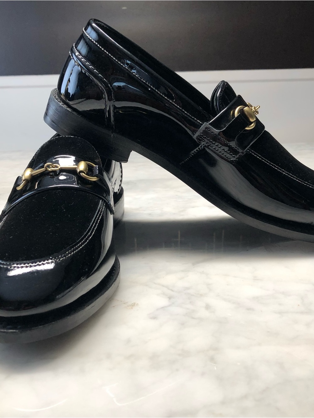 Allen Edmonds Randolph Bit Loafer Mens Size 8.5 Patent Leather Velvet Black NWOB